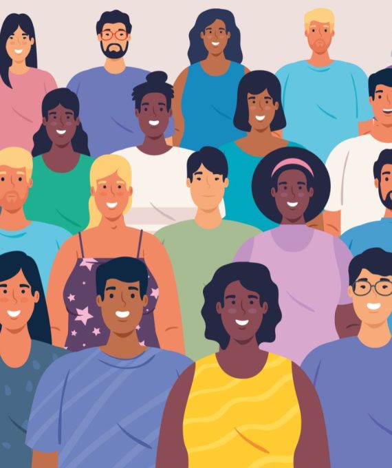 Illustration of a diverse group of people, highlighting inclusivity and multicultural representation.